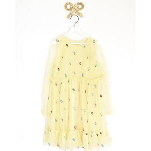pink chicken Yellow Rosette Dress / 8
